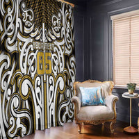 Custom Aotearoa Taranaki Window Curtain Maori Tribal Pattern Mix Poutama LT05 - Polynesian Pride