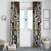 Custom Aotearoa Taranaki Window Curtain Maori Tribal Pattern Mix Poutama LT05 - Polynesian Pride