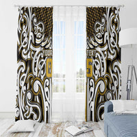 Custom Aotearoa Taranaki Window Curtain Maori Tribal Pattern Mix Poutama LT05 - Polynesian Pride