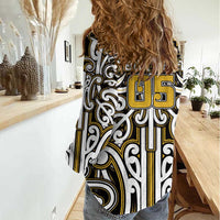 Custom Aotearoa Taranaki Women Casual Shirt Maori Tribal Pattern Mix Poutama LT05 - Polynesian Pride