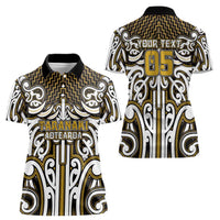 Custom Aotearoa Taranaki Women Polo Shirt Maori Tribal Pattern Mix Poutama LT05 - Polynesian Pride