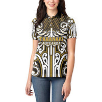 Custom Aotearoa Taranaki Women Polo Shirt Maori Tribal Pattern Mix Poutama LT05 - Polynesian Pride