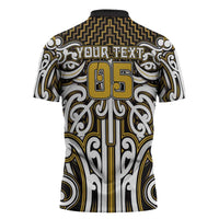 Custom Aotearoa Taranaki Zipper Polo Shirt Maori Tribal Pattern Mix Poutama LT05 - Polynesian Pride