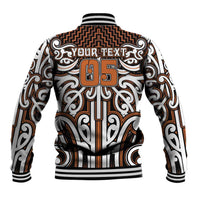 Custom Aotearoa Waikato Baseball Jacket Maori Tribal Pattern Mix Poutama LT05 - Polynesian Pride