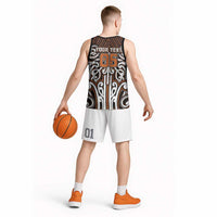 Custom Aotearoa Waikato Basketball Jersey Maori Tribal Pattern Mix Poutama LT05 - Polynesian Pride
