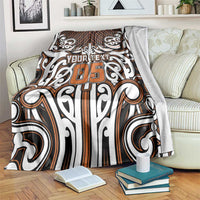Custom Aotearoa Waikato Blanket Maori Tribal Pattern Mix Poutama LT05 Orange - Polynesian Pride