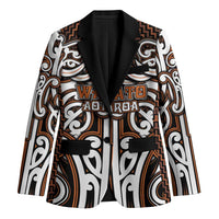 Custom Aotearoa Waikato Blazer Maori Tribal Pattern Mix Poutama LT05 Unisex Orange - Polynesian Pride