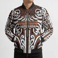 Custom Aotearoa Waikato Bomber Puffer Jacket Maori Tribal Pattern Mix Poutama LT05 - Polynesian Pride