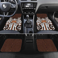 Custom Aotearoa Waikato Car Mats Maori Tribal Pattern Mix Poutama LT05 Set 4pcs Orange - Polynesian Pride