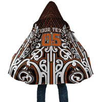 Custom Aotearoa Waikato Cloak Maori Tribal Pattern Mix Poutama LT05 Unisex Orange - Polynesian Pride