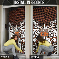 Custom Aotearoa Waikato Door Cover Maori Tribal Pattern Mix Poutama LT05 - Polynesian Pride