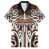 Custom Aotearoa Waikato Hawaiian Shirt Maori Tribal Pattern Mix Poutama LT05 Orange - Polynesian Pride