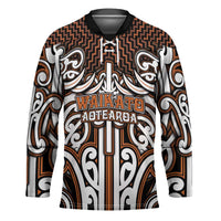Custom Aotearoa Waikato Hockey Jersey Maori Tribal Pattern Mix Poutama LT05 Unisex Orange - Polynesian Pride
