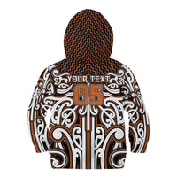 Custom Aotearoa Waikato Kid Hoodie Maori Tribal Pattern Mix Poutama LT05 - Polynesian Pride