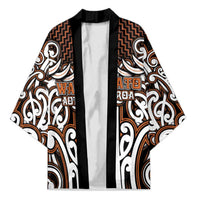 Custom Aotearoa Waikato Kimono Maori Tribal Pattern Mix Poutama LT05 Unisex Orange - Polynesian Pride