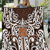 Custom Aotearoa Waikato Quilt Maori Tribal Pattern Mix Poutama LT05 Orange - Polynesian Pride