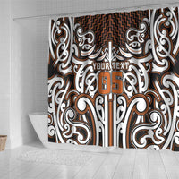 Custom Aotearoa Waikato Shower Curtain Maori Tribal Pattern Mix Poutama LT05 - Polynesian Pride
