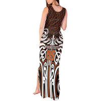 Custom Aotearoa Waikato Tank Maxi Dress Maori Tribal Pattern Mix Poutama LT05 - Polynesian Pride