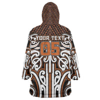 Custom Aotearoa Waikato Wearable Blanket Hoodie Maori Tribal Pattern Mix Poutama LT05 - Polynesian Pride