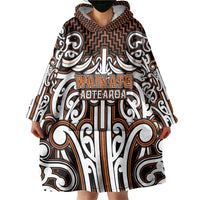 Custom Aotearoa Waikato Wearable Blanket Hoodie Maori Tribal Pattern Mix Poutama LT05 - Polynesian Pride