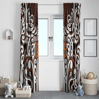 Custom Aotearoa Waikato Window Curtain Maori Tribal Pattern Mix Poutama LT05 - Polynesian Pride