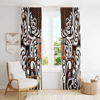 Custom Aotearoa Waikato Window Curtain Maori Tribal Pattern Mix Poutama LT05 - Polynesian Pride