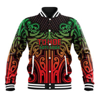 Custom Aotearoa Tuhoe Baseball Jacket Maori Tribal Pattern Mix Poutama LT05 Unisex Black - Polynesian Pride