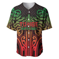 Custom Aotearoa Tuhoe Baseball Jersey Maori Tribal Pattern Mix Poutama LT05 Black - Polynesian Pride