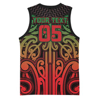 Custom Aotearoa Tuhoe Basketball Jersey Maori Tribal Pattern Mix Poutama LT05 - Polynesian Pride