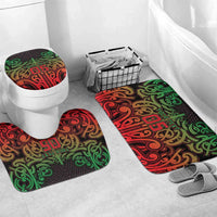 Custom Aotearoa Tuhoe Bathroom Set Maori Tribal Pattern Mix Poutama LT05 Mat Set Only (3 pcs) One Size Black - Polynesian Pride