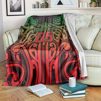 Custom Aotearoa Tuhoe Blanket Maori Tribal Pattern Mix Poutama LT05 Black - Polynesian Pride