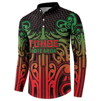Custom Aotearoa Tuhoe Button Sweatshirt Maori Tribal Pattern Mix Poutama LT05 - Polynesian Pride