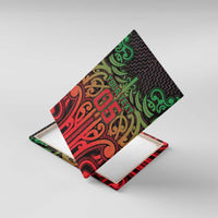 Custom Aotearoa Tuhoe Canvas Wall Art Maori Tribal Pattern Mix Poutama LT05 With Frame Black - Polynesian Pride