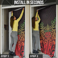 Custom Aotearoa Tuhoe Door Cover Maori Tribal Pattern Mix Poutama LT05 - Polynesian Pride