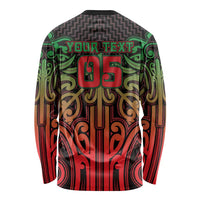 Custom Aotearoa Tuhoe Long Sleeve Shirt Maori Tribal Pattern Mix Poutama LT05 - Polynesian Pride