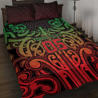 Custom Aotearoa Tuhoe Quilt Bed Set Maori Tribal Pattern Mix Poutama LT05 Black - Polynesian Pride