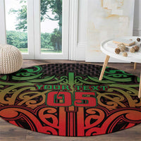 Custom Aotearoa Tuhoe Round Carpet Maori Tribal Pattern Mix Poutama LT05 - Polynesian Pride