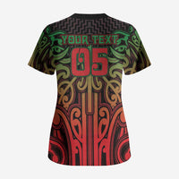 Custom Aotearoa Tuhoe Scrub Top Maori Tribal Pattern Mix Poutama LT05 - Polynesian Pride