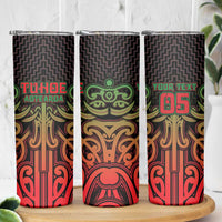Custom Aotearoa Tuhoe Skinny Tumbler Maori Tribal Pattern Mix Poutama LT05 - Polynesian Pride