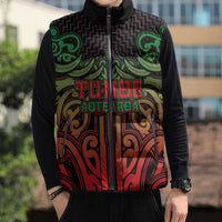Custom Aotearoa Tuhoe Sleeveless Puffer Jacket Maori Tribal Pattern Mix Poutama LT05 - Polynesian Pride