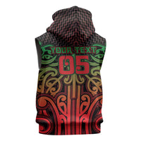 Custom Aotearoa Tuhoe Sleeveless Zip Hoodie Maori Tribal Pattern Mix Poutama LT05 - Polynesian Pride