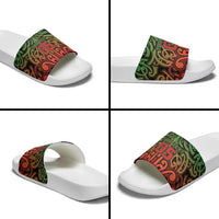 Custom Aotearoa Tuhoe Slide Sandals Maori Tribal Pattern Mix Poutama LT05 - Polynesian Pride