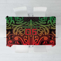 Custom Aotearoa Tuhoe Tablecloth Maori Tribal Pattern Mix Poutama LT05 Black - Polynesian Pride