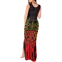 Custom Aotearoa Tuhoe Tank Maxi Dress Maori Tribal Pattern Mix Poutama LT05 - Polynesian Pride