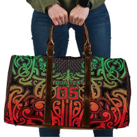 Custom Aotearoa Tuhoe Travel Bag Maori Tribal Pattern Mix Poutama LT05 Black - Polynesian Pride