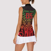 Custom Aotearoa Tuhoe Women Sleeveless Polo Shirt Maori Tribal Pattern Mix Poutama LT05 - Polynesian Pride