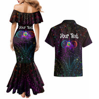 I See Your True Colors Personalised Couples Matching Mermaid Dress and Hawaiian Shirt Autism Awareness LT05 - Polynesian Pride