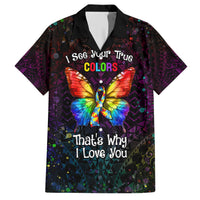I See Your True Colors Personalised Family Matching Short Sleeve Bodycon Dress and Hawaiian Shirt Autism Awareness
