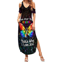 I See Your True Colors Personalised Summer Maxi Dress Autism Awareness LT05 Women Black - Polynesian Pride
