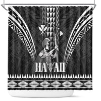 Hawaii Happy King Kamehameha Day Shower Curtain Kakau Pattern